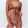 New bikini swimsuit with knotted print on chest
