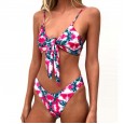 New bikini swimsuit with knotted print on chest