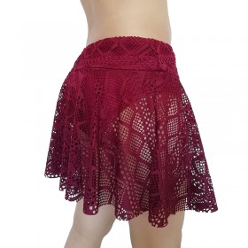New ladies swim skirt seaside supplies lace hollow anti-glare solid color beach skirt