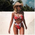 New monokini swimsuit integrated big flower print knotted bikini on chest