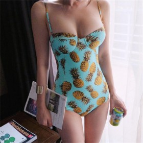 New one-piece swimsuit female seaside supplies pineapple print one-piece swimsuit