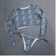 New bikini print long-sleeved swimsuit women