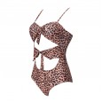 New swimsuit one-piece leopard print swimsuit one-piece chest knotted ladies swimwear