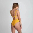 New one-piece swimsuit solid color chest with zipper swimsuit women