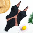 New one-piece swimsuit color matching stitching one-piece sexy swimsuit