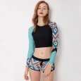 Split long-sleeved surfing suit female swimsuit hot spring swimsuit 9065