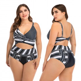 Siamese enlarged female swimsuit big cup MM swimsuit was thin 8929