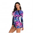 One-piece long-sleeved surfing suit sunscreen female swimsuit hot spring diving suit sexy swimsuit 7791