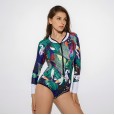 New Siamese Long Sleeve Surfing Suit Women Swimwear Hot Spring Swimwear 9012