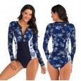 Siamese long-sleeved surfing suit sunscreen female swimsuit hot spring diving suit sexy swimsuit 7784