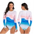 One-piece long-sleeved surfing suit sunscreen female swimsuit hot spring diving suit sexy swimsuit 7788