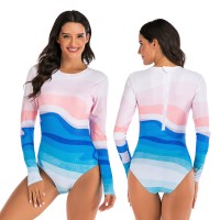 One-piece long-sleeved surfing suit sunscreen female swimsuit hot spring diving suit sexy swimsuit 7788