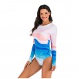 One-piece long-sleeved surfing suit sunscreen female swimsuit hot spring diving suit sexy swimsuit 7788