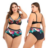 Large size bikini underwire large cup ladies swimsuit swimwear 8809