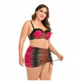 Large size bikini skirt underwire big cup ladies swimsuit swimwear 8804