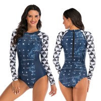 One-piece long-sleeved surfing suit sunscreen female swimsuit hot spring diving suit sexy swimsuit 7787