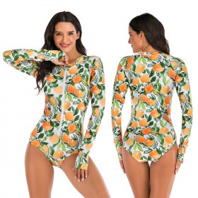 One-piece long-sleeved surfing suit sunscreen female swimsuit hot spring diving suit sexy swimsuit 7780
