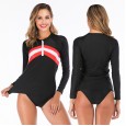 Split long-sleeved surfing suit sunscreen female swimsuit hot spring diving suit swimsuit 6612