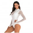 One-piece long-sleeved surfing suit sunscreen female swimsuit hot spring diving suit sexy swimsuit 7773