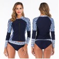 Split long-sleeved surfing suit sunscreen female swimsuit hot spring diving suit swimsuit 66