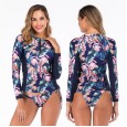 Split long-sleeved surfing suit sunscreen female swimsuit hot spring diving suit swimsuit 6608