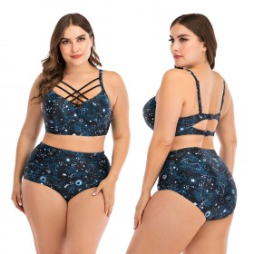 Plus size bikini underwire big cup ladies swimsuit swimwear 8803