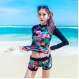 Sunscreen clothing long-sleeved swimsuit split boxer female swimsuit was thin and increased beachwear 1760