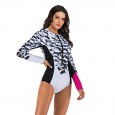 Surfing suit Siamese long-sleeved female swimsuit hot spring swimsuit diving suit 7736
