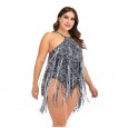 Siamese enlarged female swimsuit tassel big cup MM swimsuit 8831