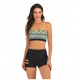 Sports vest split boxer bikini set 7762