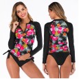 Split long-sleeved surfing suit sunscreen female swimsuit hot spring diving suit swimsuit 6613