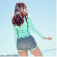 Female Split Flat Angle Long Sleeve Swimsuit Hot Spring Sunscreen Hot Spring Surfing Diving Leisure Swimwear 26