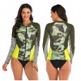 Leisure split long-sleeved surfing suit sunscreen female swimsuit hot spring diving suit swimsuit 7795