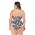 Plus size bikini gathered big cup ladies swimsuit swimsuit 6668