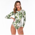One-piece long-sleeved surfing suit sunscreen female swimsuit hot spring diving suit swimsuit 6637
