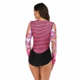 Surfing suit one-piece long-sleeved female swimsuit hot spring swimsuit diving suit 7726