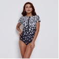 Sexy Siamese female swimsuit hot spring surfing suit diving short sleeve swimsuit 9545