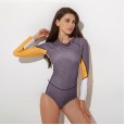 Sexy one-piece female swimsuit hot spring long-sleeved slim surf diving suit swimsuit 2162