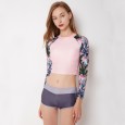 Split long-sleeved surfing suit female swimsuit hot spring swimsuit 9064