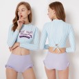 Split long-sleeved surfing suit female swimsuit hot spring swimsuit 9066