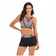 Sports vest split boxer bikini set 7765