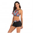 Sports vest split boxer bikini set 7765
