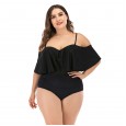 Siamese increase ladies swimsuit big cup MM big ruffled swimsuit 8844