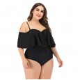 Siamese increase ladies swimsuit big cup MM big ruffled swimsuit 8844