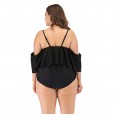 Siamese increase ladies swimsuit big cup MM big ruffled swimsuit 8844