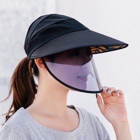 Unisex Anti-fog Removable Mask For Full Protection Sun Hat - Beige 