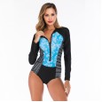 One-piece long-sleeved surfing suit sunscreen female swimsuit hot spring diving suit swimsuit 6635