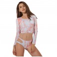 Sexy long-sleeved sports split bikini female swimsuit hot spring was thin swimsuit 82