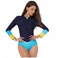 Sexy Siamese Lady Swimwear Hot Spring Surfing Diving Long Sleeve Swimwear 2160