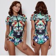 Sexy Siamese female swimsuit hot spring surf suit diving short sleeve swimsuit 9543